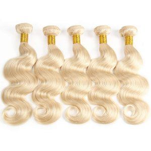 100% Human Hair 5 Bundles Blonde 22 & 26" inches